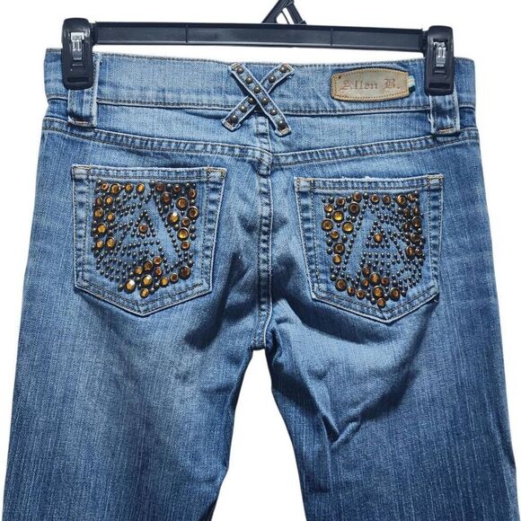 Allen B jeans bootcut amber bling pockets blue denim size 29 - Picture 4 of 9